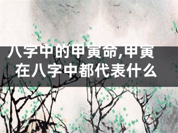 八字中的甲寅命,甲寅在八字中都代表什么