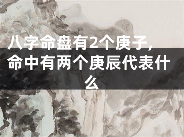 八字命盘有2个庚子,命中有两个庚辰代表什么