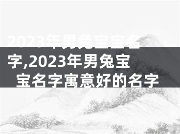 2023年男兔宝宝名字,2023年男兔宝宝名字寓意好的名字