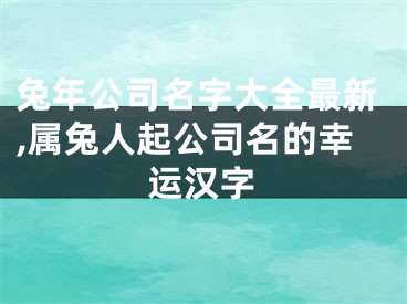 兔年公司名字大全最新,属兔人起公司名的幸运汉字