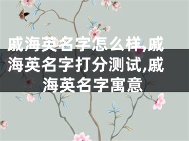 戚海英名字怎么样,戚海英名字打分测试,戚海英名字寓意
