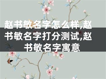 赵书敏名字怎么样,赵书敏名字打分测试,赵书敏名字寓意