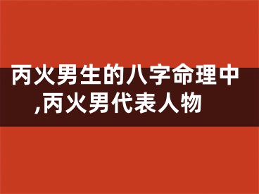 丙火男生的八字命理中,丙火男代表人物