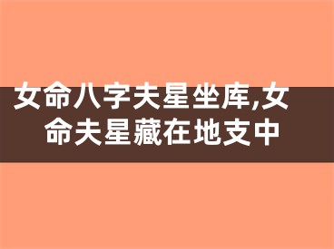 女命八字夫星坐库,女命夫星藏在地支中