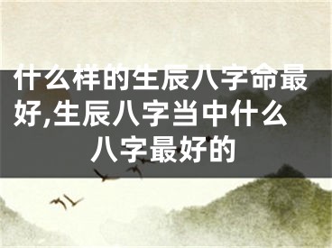 什么样的生辰八字命最好,生辰八字当中什么八字最好的