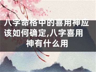 八字命格中的喜用神应该如何确定,八字喜用神有什么用