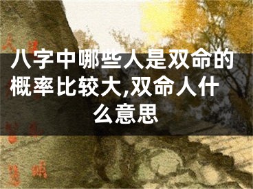 八字中哪些人是双命的概率比较大,双命人什么意思