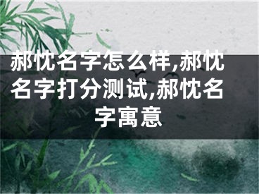郝忱名字怎么样,郝忱名字打分测试,郝忱名字寓意