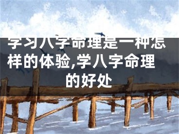 学习八字命理是一种怎样的体验,学八字命理的好处