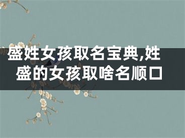 盛姓女孩取名宝典,姓盛的女孩取啥名顺口