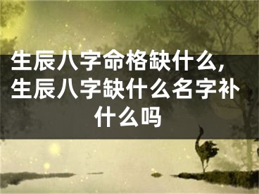 生辰八字命格缺什么,生辰八字缺什么名字补什么吗