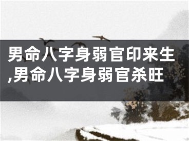 男命八字身弱官印来生,男命八字身弱官杀旺
