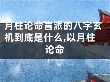 月柱论命盲派的八字玄机到底是什么,以月柱论命