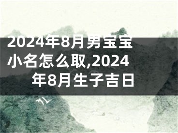2024年8月男宝宝小名怎么取,2024年8月生子吉日