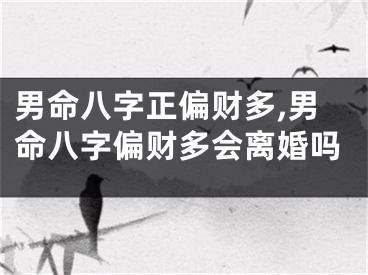 男命八字正偏财多,男命八字偏财多会离婚吗