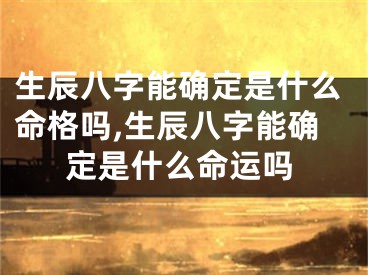 生辰八字能确定是什么命格吗,生辰八字能确定是什么命运吗