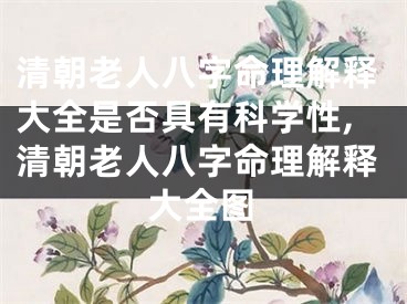 清朝老人八字命理解释大全是否具有科学性,清朝老人八字命理解释大全图