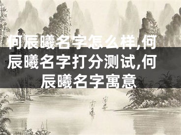何辰曦名字怎么样,何辰曦名字打分测试,何辰曦名字寓意