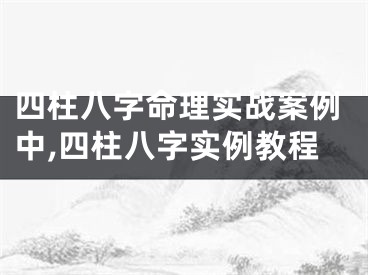 四柱八字命理实战案例中,四柱八字实例教程