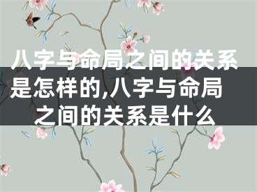 八字与命局之间的关系是怎样的,八字与命局之间的关系是什么