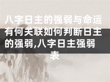 八字日主的强弱与命运有何关联如何判断日主的强弱,八字日主强弱表