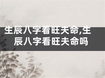 生辰八字看旺夫命,生辰八字看旺夫命吗