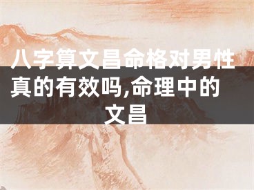 八字算文昌命格对男性真的有效吗,命理中的文昌