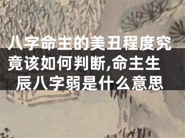 八字命主的美丑程度究竟该如何判断,命主生辰八字弱是什么意思