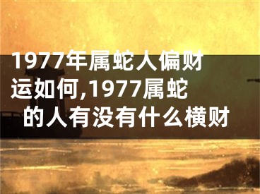 1977年属蛇人偏财运如何,1977属蛇的人有没有什么横财