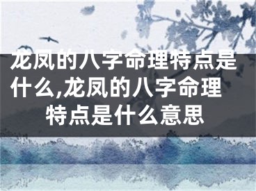 龙凤的八字命理特点是什么,龙凤的八字命理特点是什么意思
