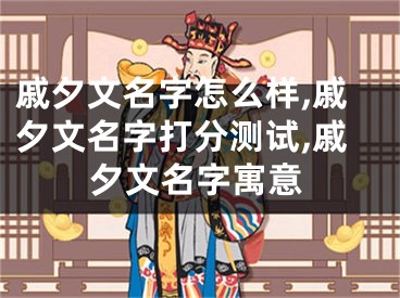 戚夕文名字怎么样,戚夕文名字打分测试,戚夕文名字寓意