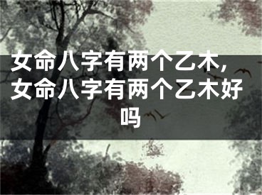 女命八字有两个乙木,女命八字有两个乙木好吗