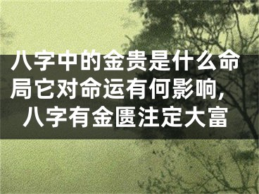 八字中的金贵是什么命局它对命运有何影响,八字有金匮注定大富