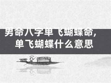 男命八字单飞蝴蝶命,单飞蝴蝶什么意思