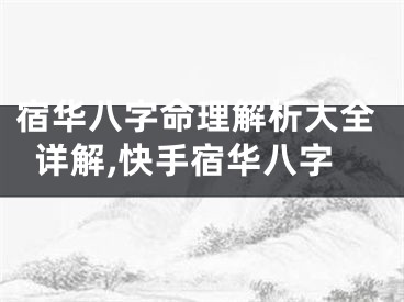 宿华八字命理解析大全详解,快手宿华八字