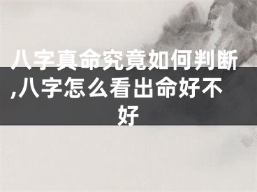 八字真命究竟如何判断,八字怎么看出命好不好