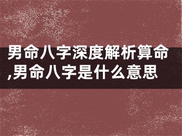 男命八字深度解析算命,男命八字是什么意思