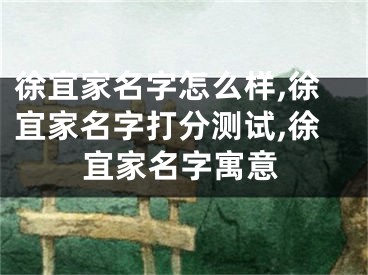 徐宜家名字怎么样,徐宜家名字打分测试,徐宜家名字寓意