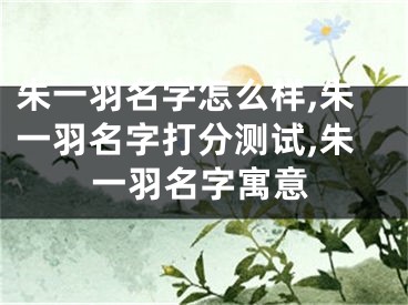 朱一羽名字怎么样,朱一羽名字打分测试,朱一羽名字寓意