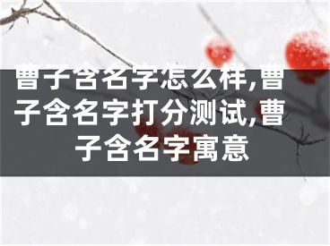 曹子含名字怎么样,曹子含名字打分测试,曹子含名字寓意