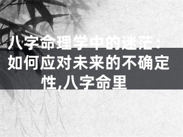 八字命理学中的迷茫：如何应对未来的不确定性,八字命里
