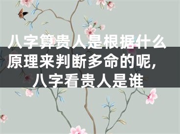 八字算贵人是根据什么原理来判断多命的呢,八字看贵人是谁