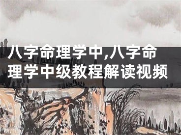 八字命理学中,八字命理学中级教程解读视频