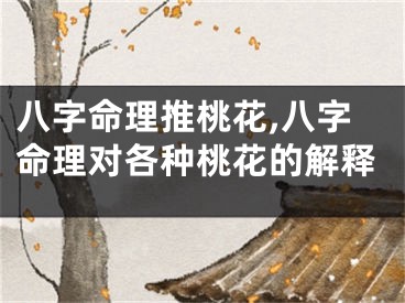 八字命理推桃花,八字命理对各种桃花的解释