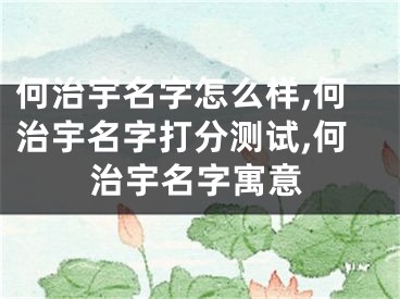 何治宇名字怎么样,何治宇名字打分测试,何治宇名字寓意