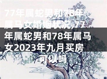 77年属蛇男和78年属马女婚姻状况,77年属蛇男和78年属马女2023年九月买房可以吗