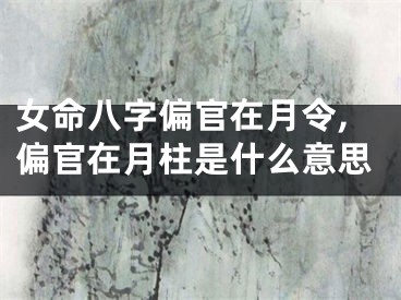 女命八字偏官在月令,偏官在月柱是什么意思