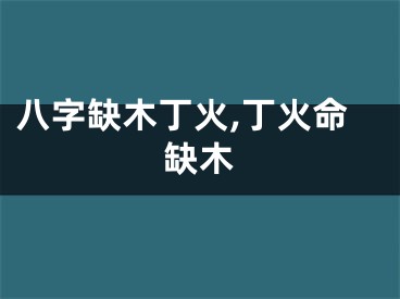 八字缺木丁火,丁火命缺木
