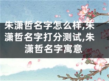 朱潇哲名字怎么样,朱潇哲名字打分测试,朱潇哲名字寓意