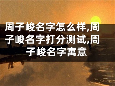 周子峻名字怎么样,周子峻名字打分测试,周子峻名字寓意